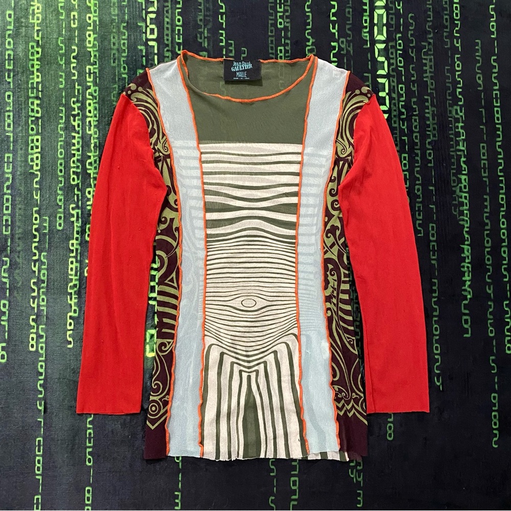 1996 Jean Paul Gaultier Cyberbaba Optical Illusion Mesh